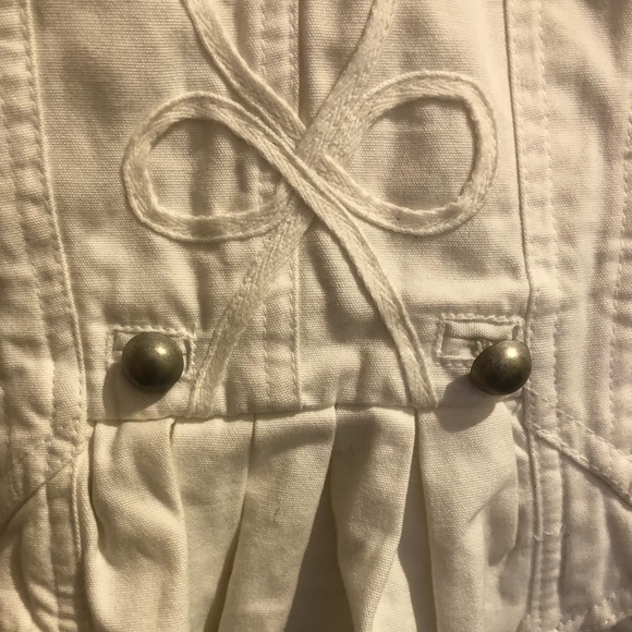 Yoki- Juniors XL: Vintage Fitted White Denim Jacket - Picture 4 of 11